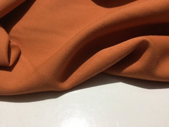 NEW Haute Orange 100% Wool Twill Fabric