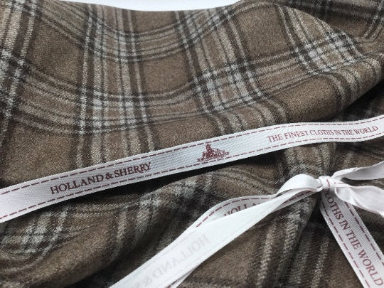 NEW High Class Check SUPER 110’S Wool Cashmere Fabric By Holland And Sherry Savile Row