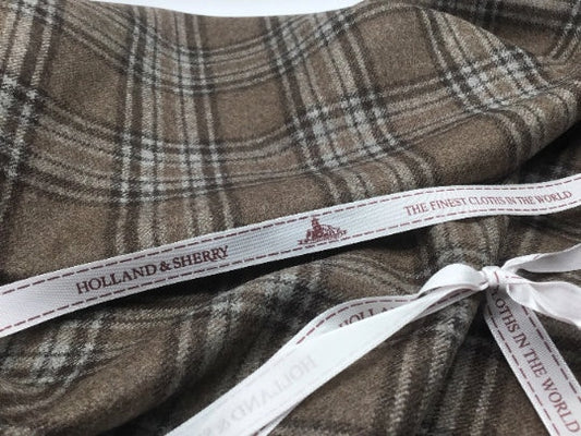 NEW High Class Check SUPER 110’S Wool Cashmere Fabric By Holland And Sherry Savile Row