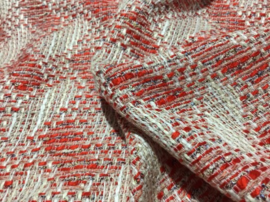 NEW High Class Couture Zigzag Tweed Boucle Fabric