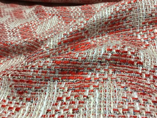 NEW High Class Couture Zigzag Tweed Boucle Fabric