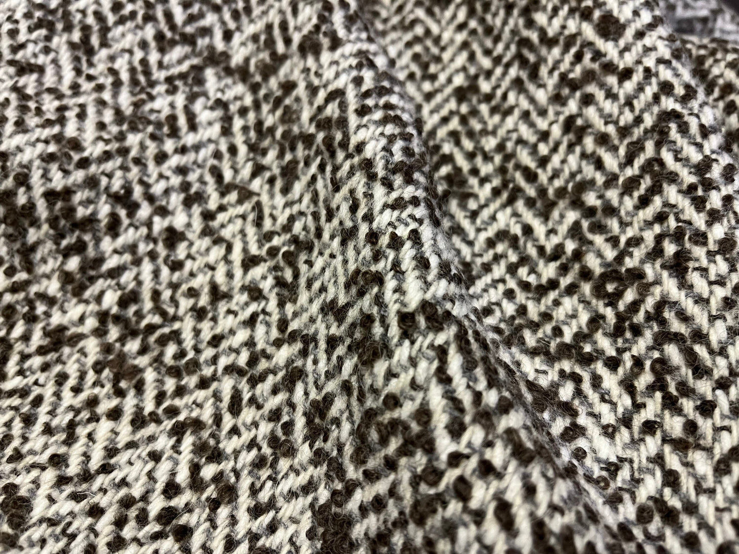 NEW High Class Herringbone Wool Boucle Fabric