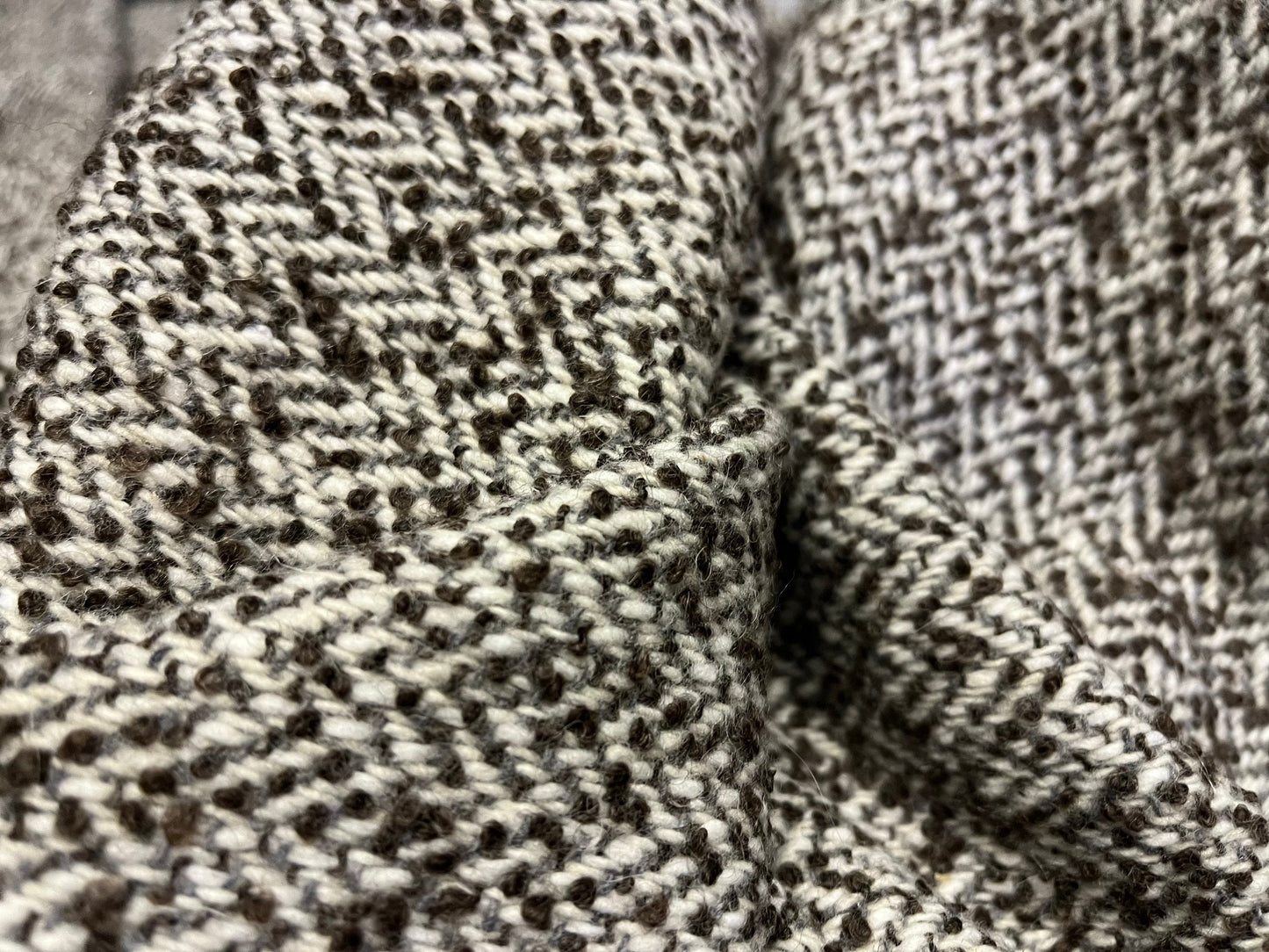 NEW High Class Herringbone Wool Boucle Fabric