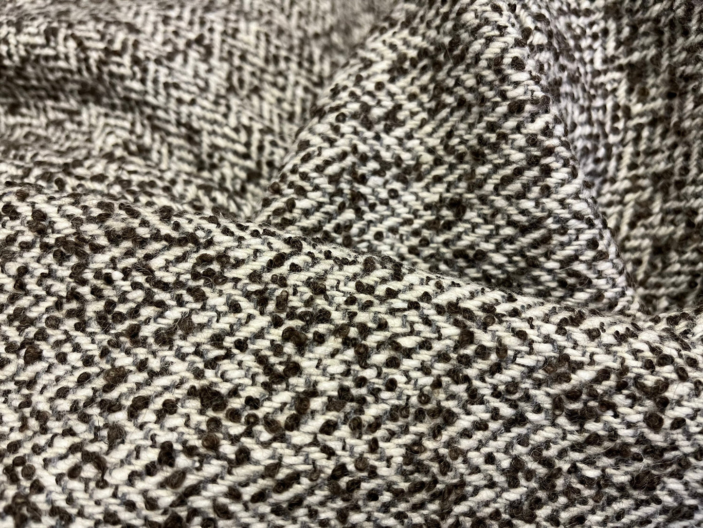 NEW High Class Herringbone Wool Boucle Fabric