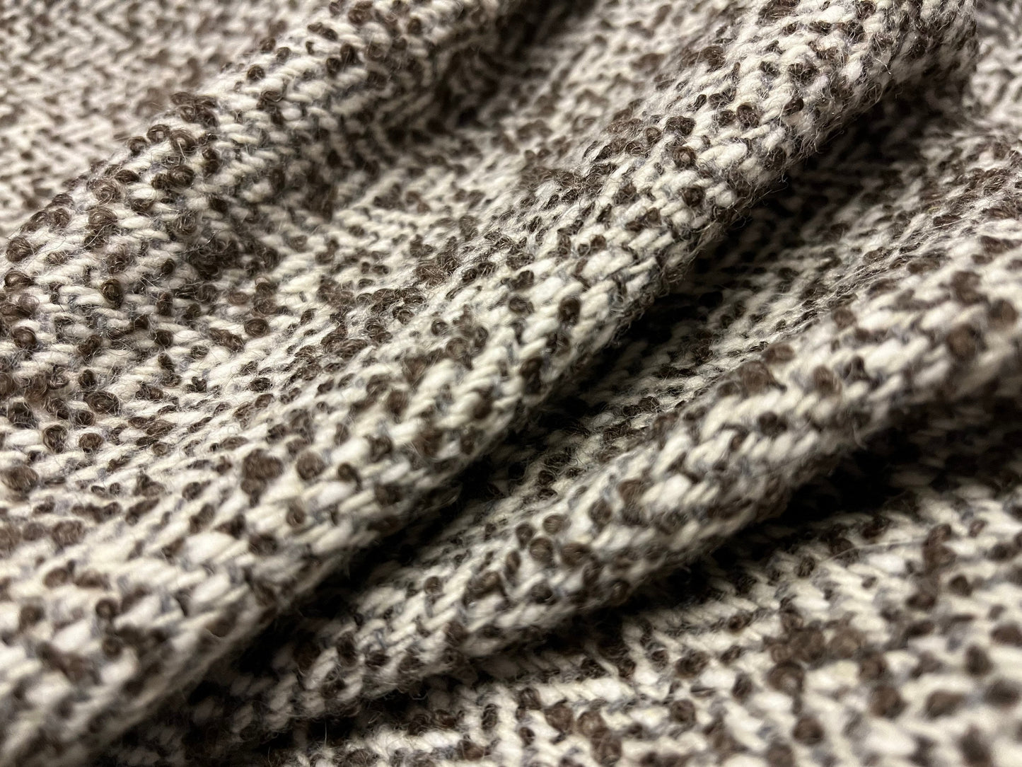 NEW High Class Herringbone Wool Boucle Fabric