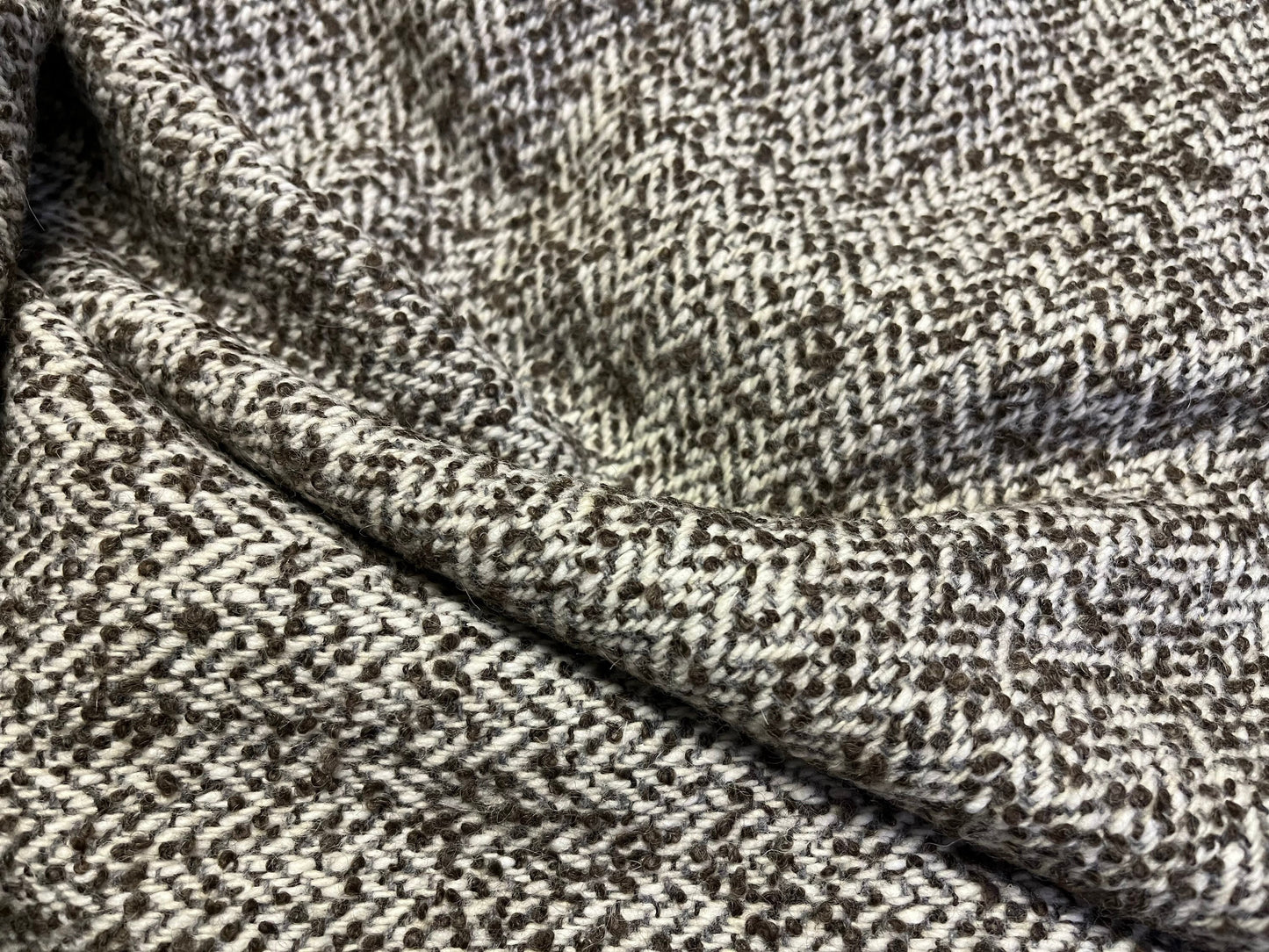 NEW High Class Herringbone Wool Boucle Fabric