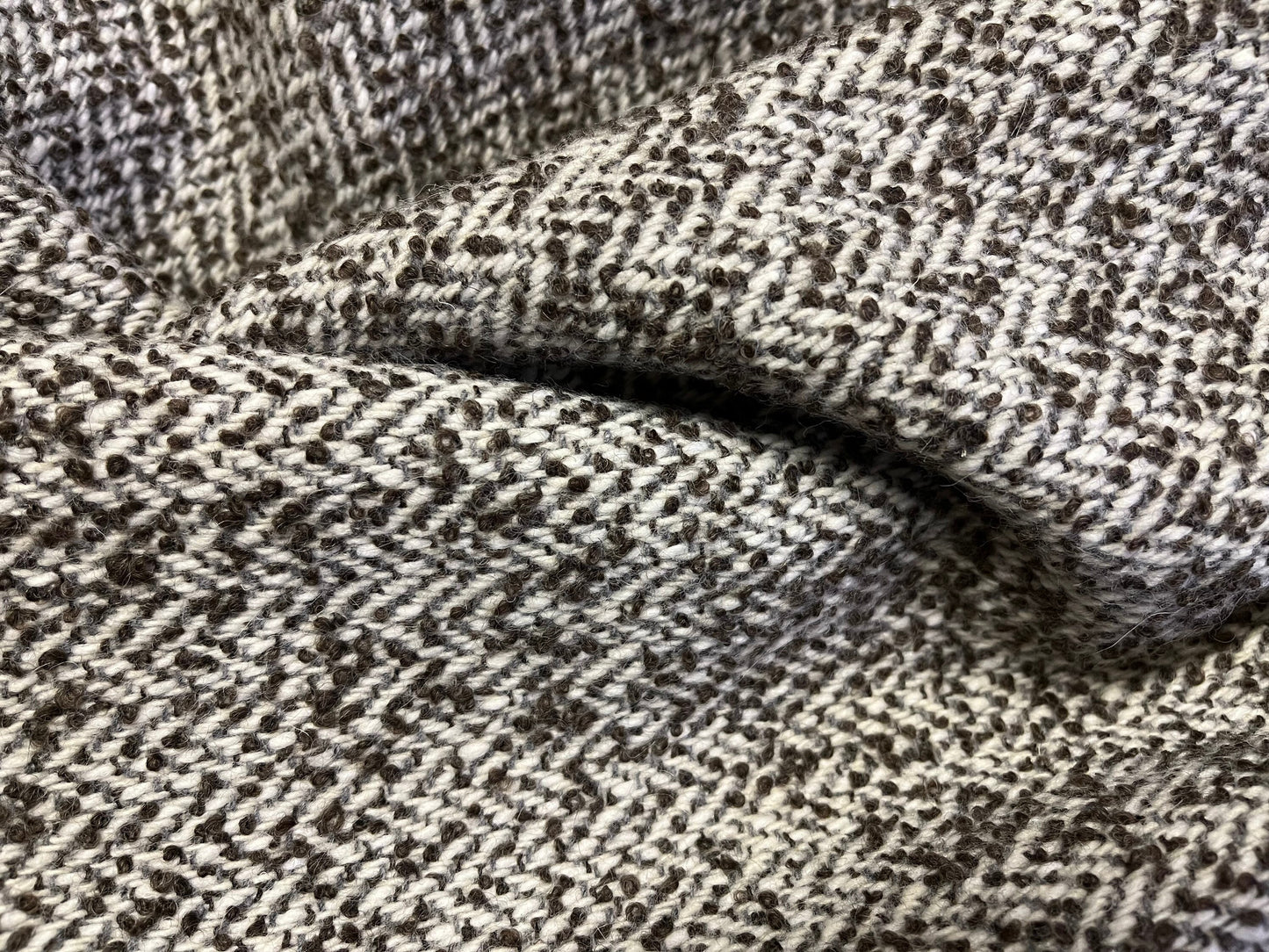 NEW High Class Herringbone Wool Boucle Fabric