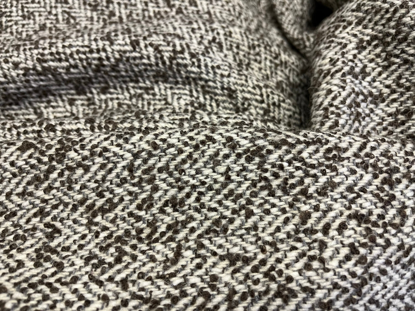 NEW High Class Herringbone Wool Boucle Fabric