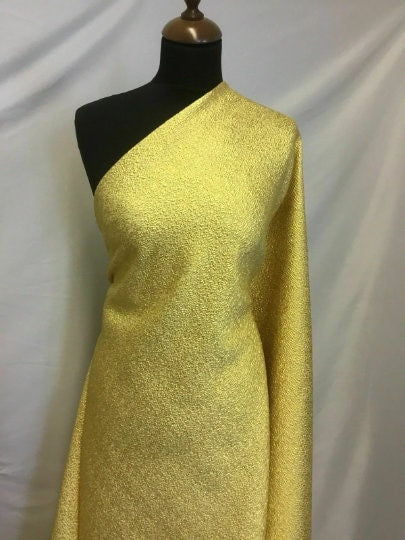 NEW Gorgeous Silk Gold Stretch Jacquard Cloque Fabric