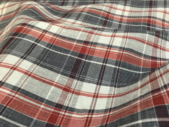 NEW High Class 100% Pure Irish Linen Check Fabric Made In Ireland