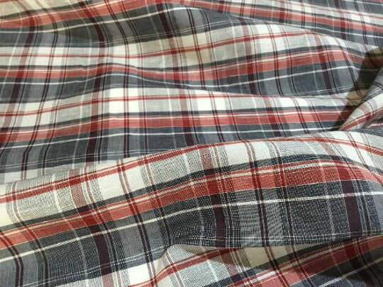 NEW High Class 100% Pure Irish Linen Check Fabric Made In Ireland