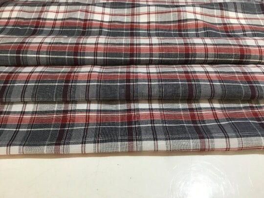 NEW High Class 100% Pure Irish Linen Check Fabric Made In Ireland