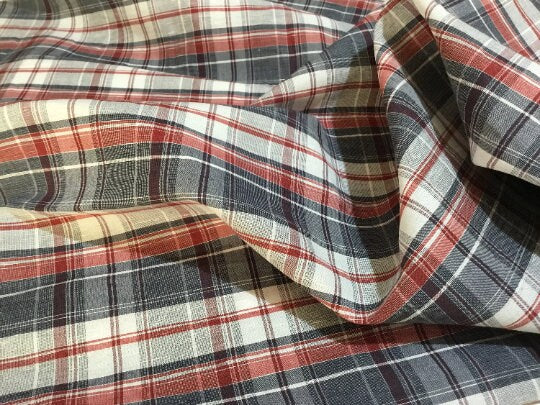 NEW High Class 100% Pure Irish Linen Check Fabric Made In Ireland