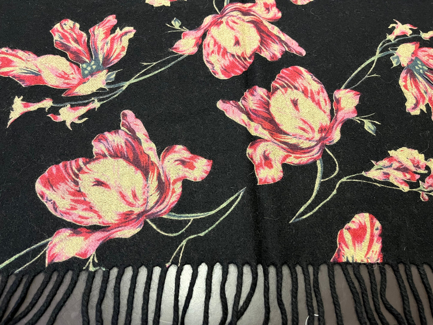 NEW High Class Women Wool Floral Print Shawl