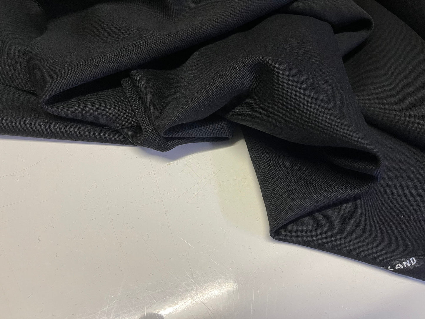 NEW High Class Black All Wool Barathea Made In England Suiting Fabric