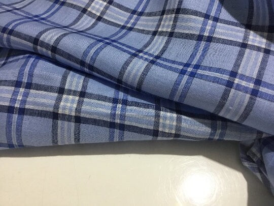 NEW High Class 100% Pure Irish Linen Check Fabric Made In Ireland