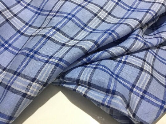 NEW High Class 100% Pure Irish Linen Check Fabric Made In Ireland