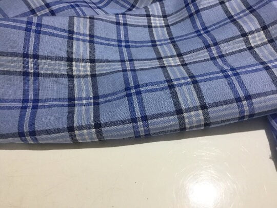 NEW High Class 100% Pure Irish Linen Check Fabric Made In Ireland