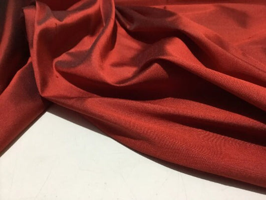 NEW High Class Red Burnt Orange Stretch Silk Slub Dupion Fabric