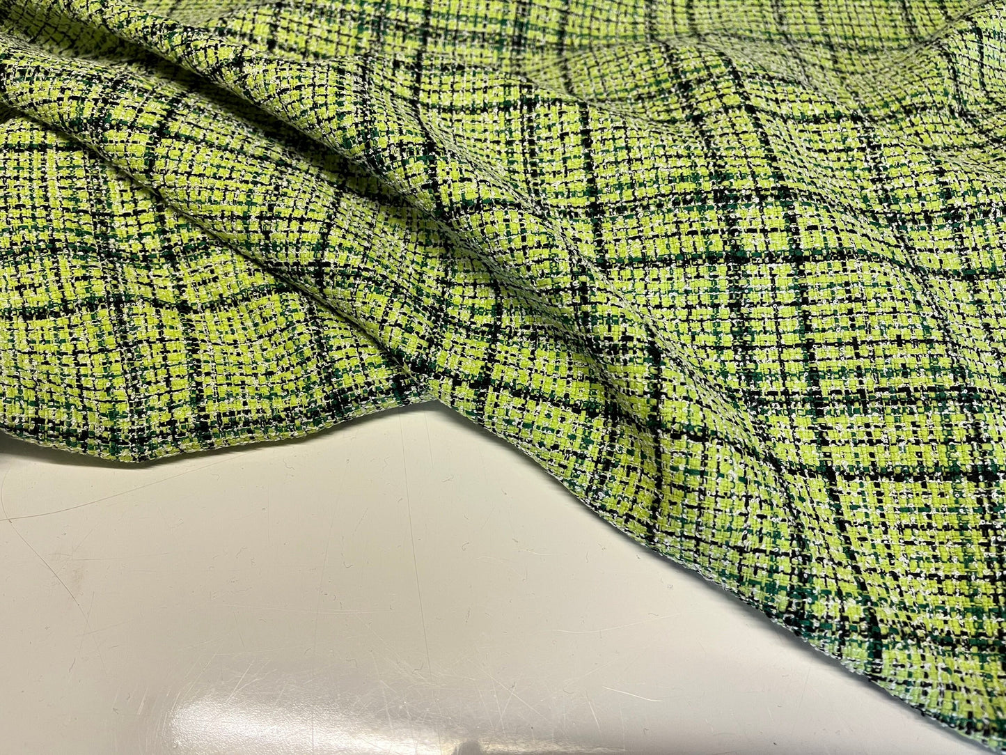 NEW High Class Check Boucle Fabric