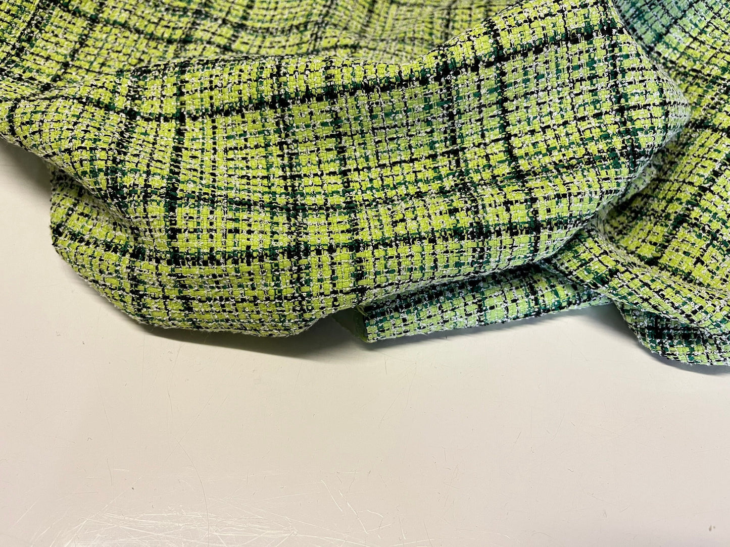 NEW High Class Check Boucle Fabric