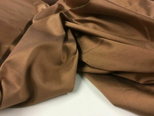 NEW High Class Shot Bronze Stretch Silk Slub Dupion Fabric