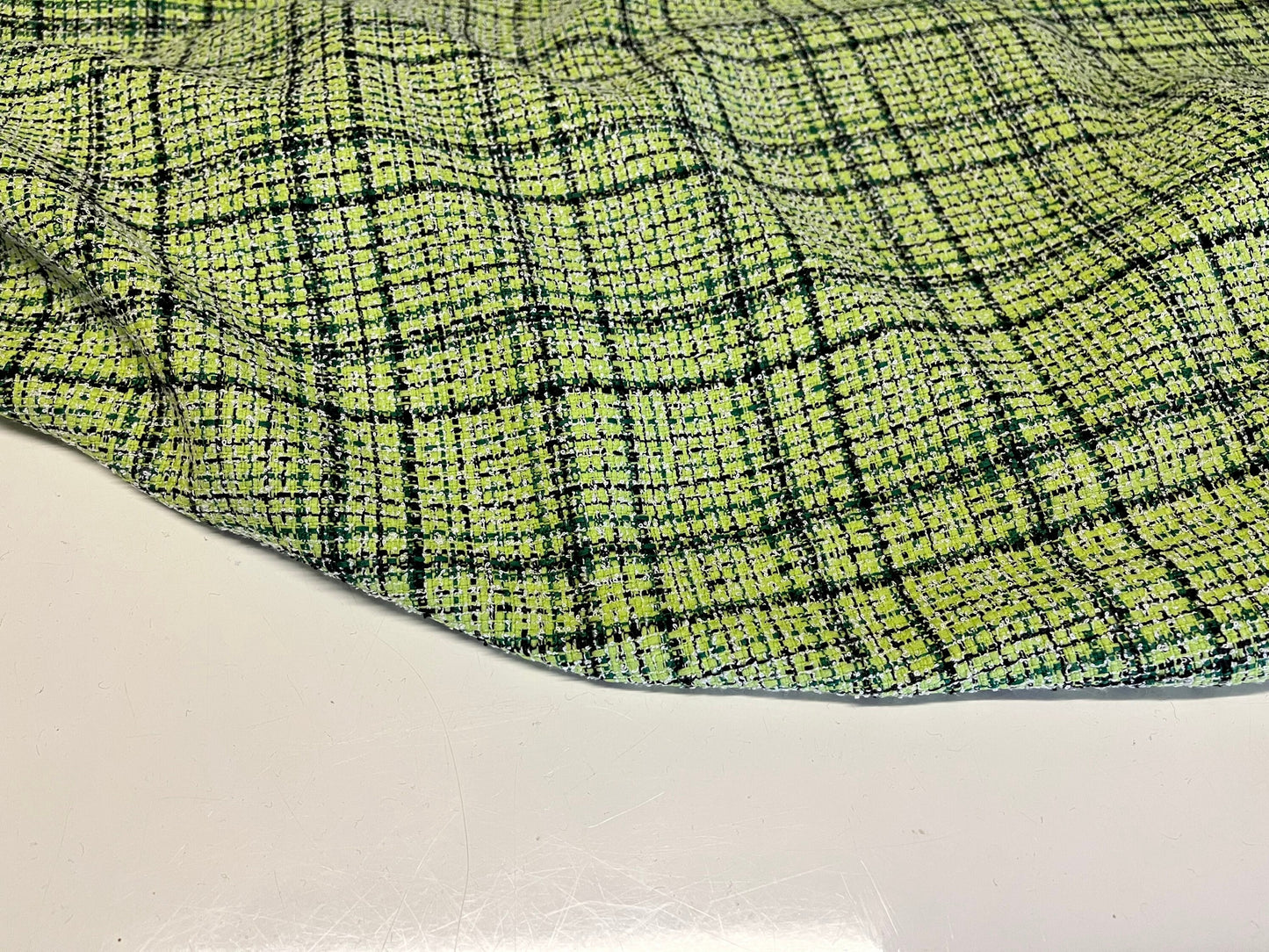 NEW High Class Check Boucle Fabric