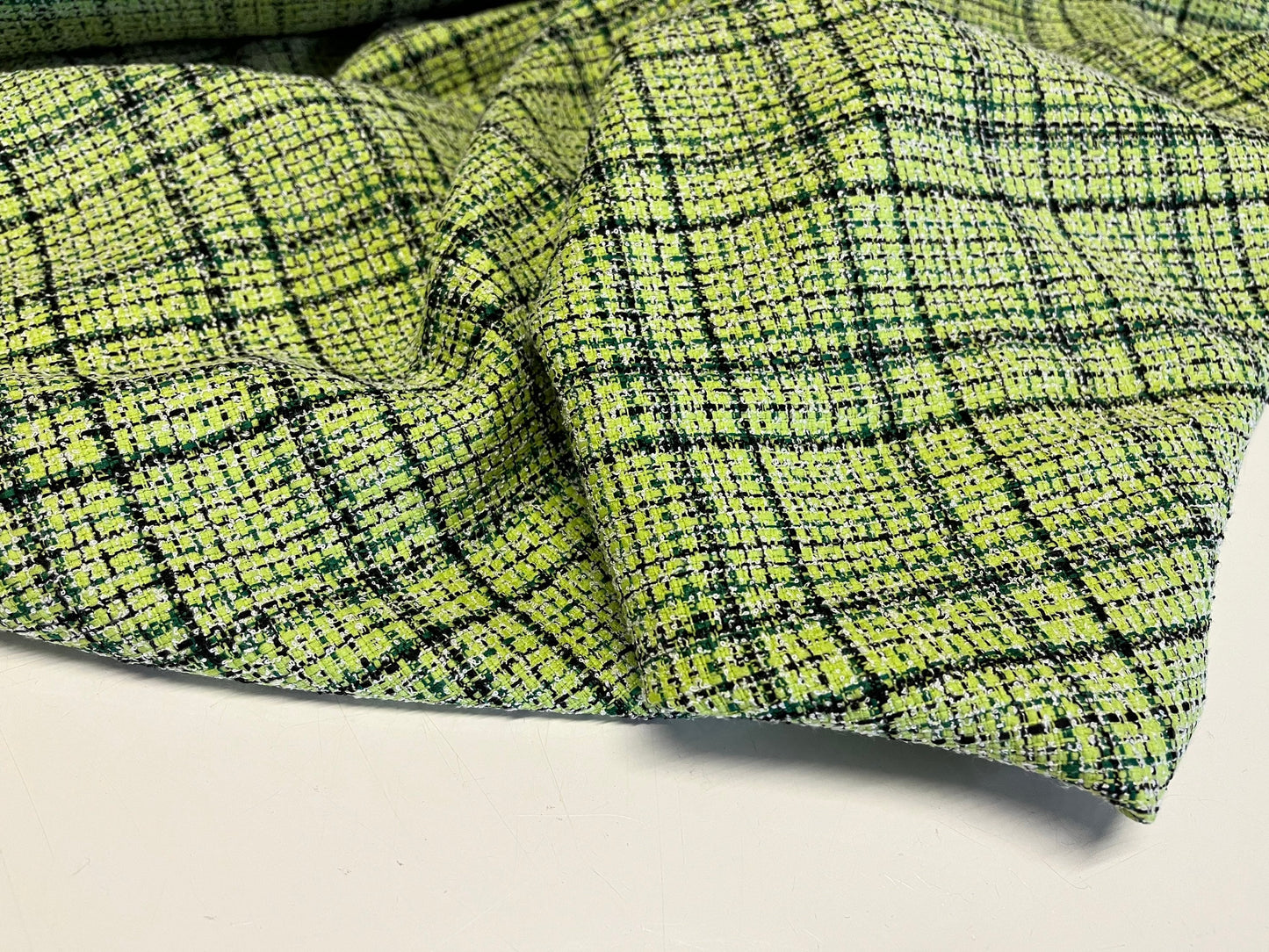 NEW High Class Check Boucle Fabric