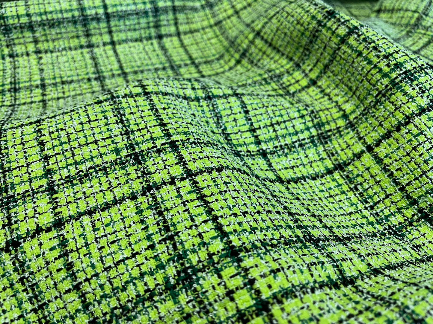 NEW High Class Check Boucle Fabric