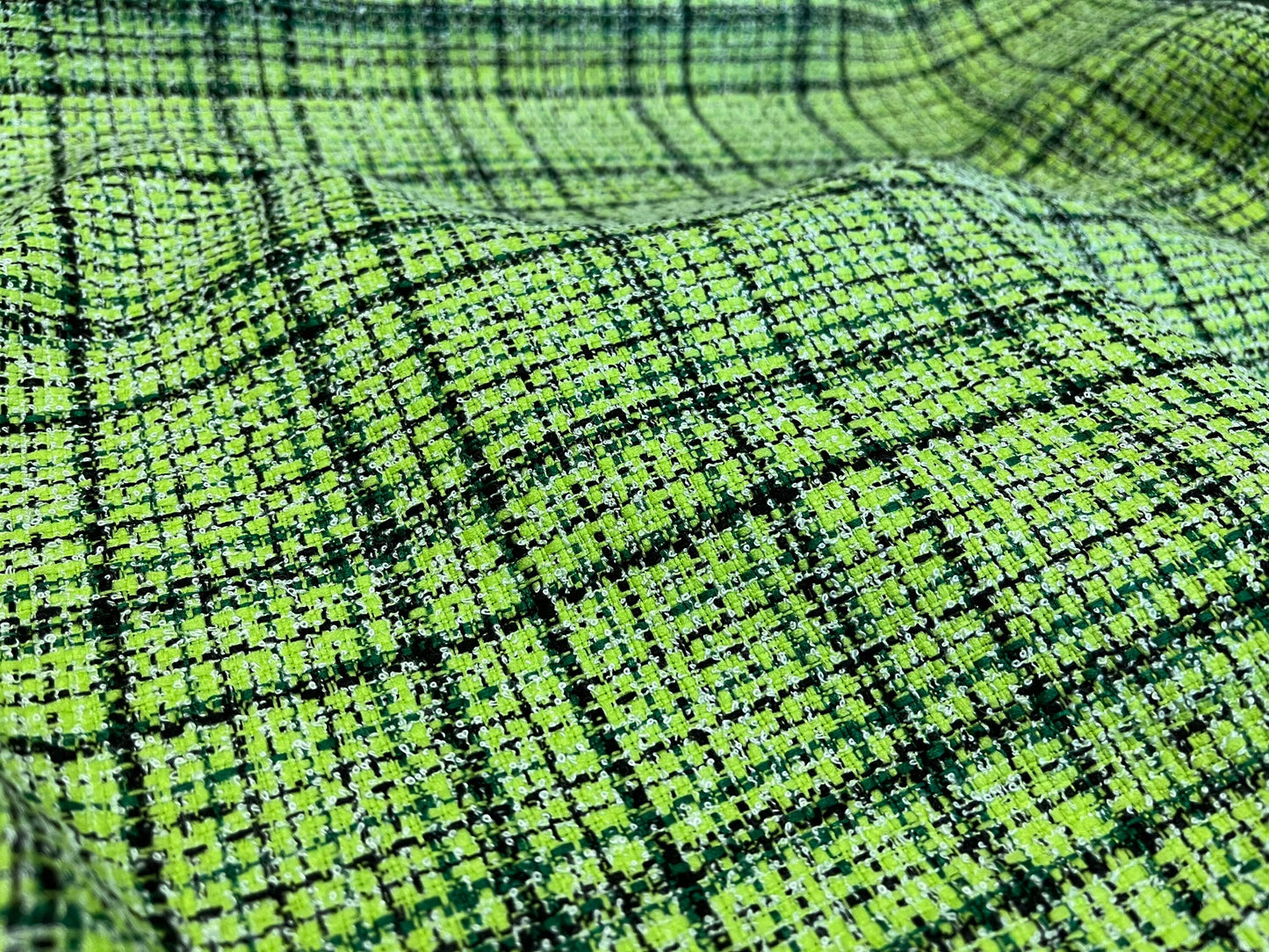 NEW High Class Check Boucle Fabric