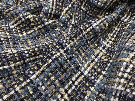 NEW High Class Check Couture Tweed Boucle Fabric