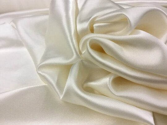 NEW Ivory Cream 100% Pure Silk Satin Fabric