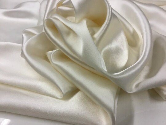 NEW Ivory Cream 100% Pure Silk Satin Fabric