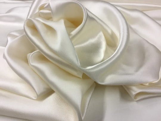 NEW Ivory Cream 100% Pure Silk Satin Fabric