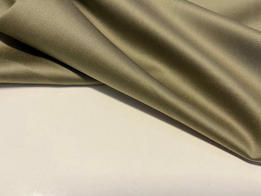 NEW High Class Khaki Green Heavy Pure Wool Sateen Fabric