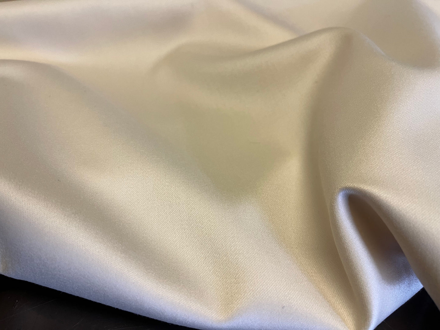 NEW High Class Ivory Cream Heavy Pure Wool Sateen Fabric