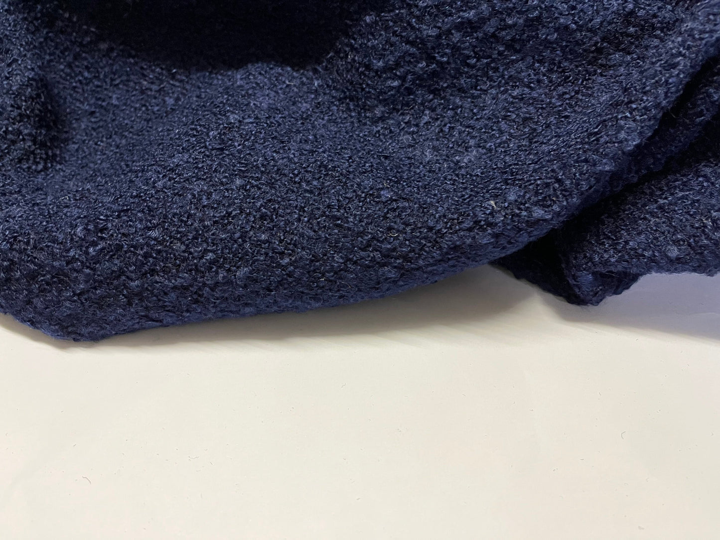 NEW High Class Navy Wool Boucle Fabric