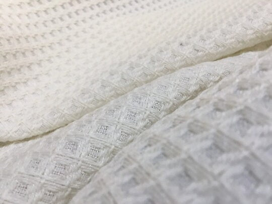 NEW High Class White Wool Boucle Jacquard Fabric