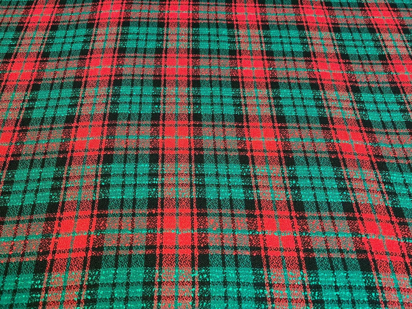 NEW Italian High Class Check Wool Boucle Fabric Made In Italy