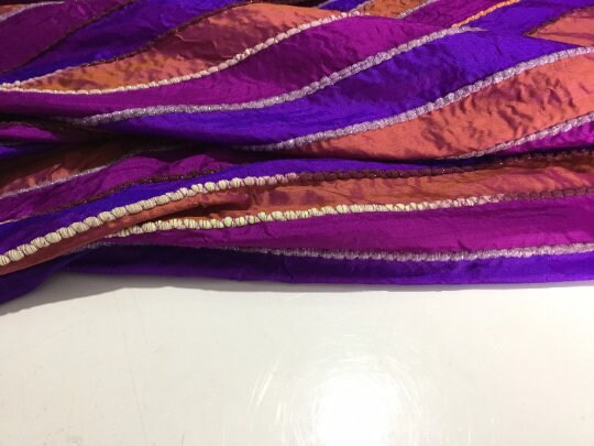 NEW High Class Stripe Embroidered Silk Lurex Fabric