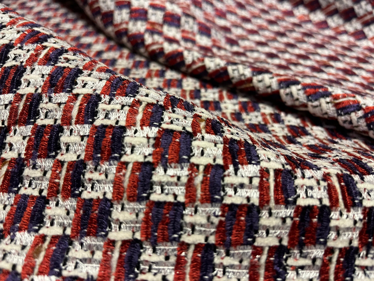 NEW High Class Shiny Wool Tweed Boucle Fabric