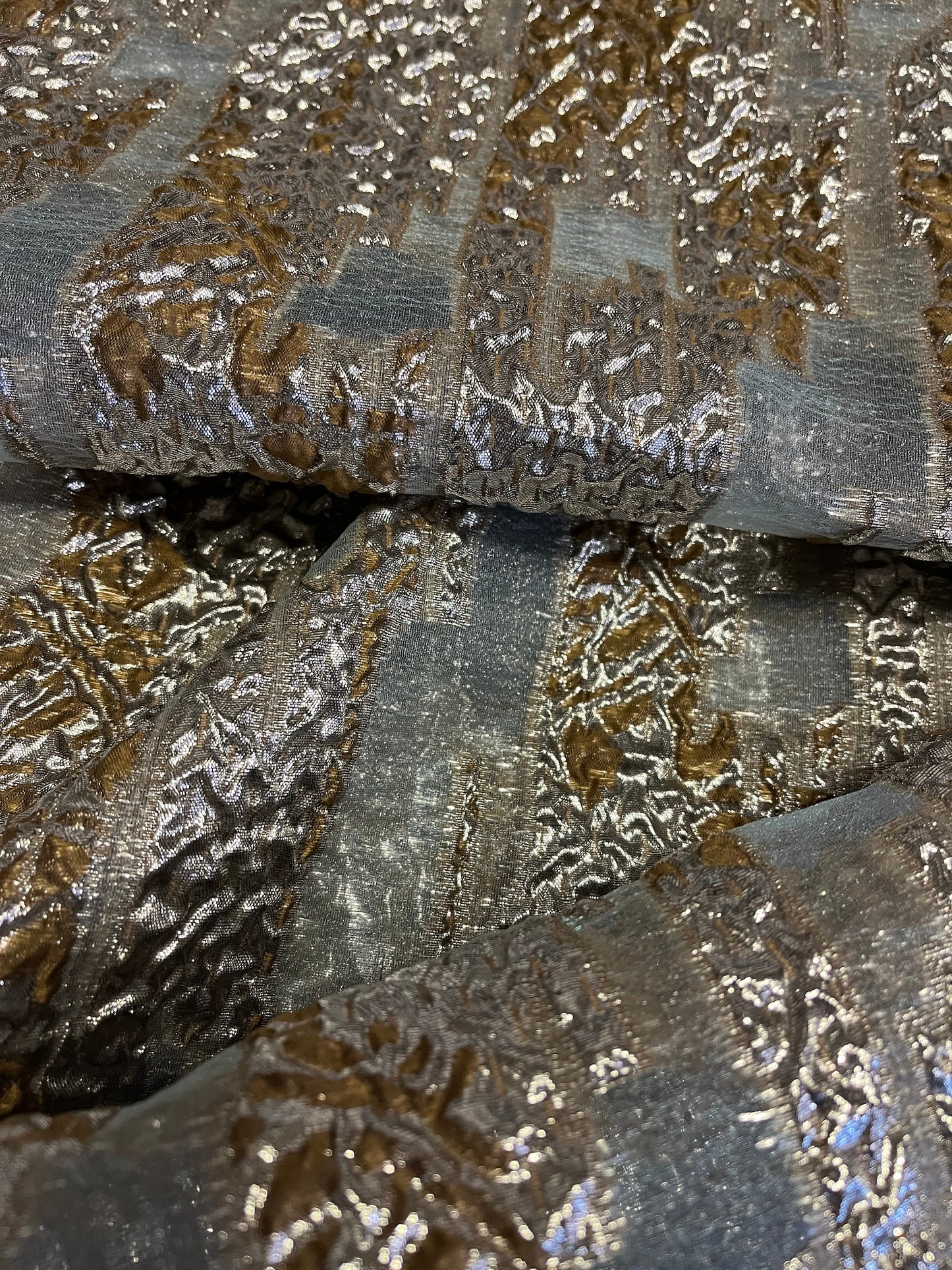 NEW High Class Organza Brocade Cloque Lurex Fabric