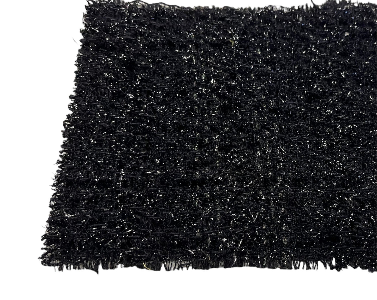 NEW High Class Black Couture Wool Metallic Shiny Tweed Boucle Fabric (Read Description) (SOLD OUT)