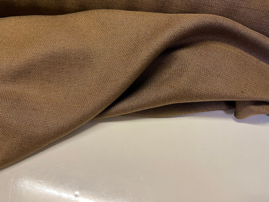 NEW Italian High Class Brown Rayon Viscose Linen Fabric Made In Italy