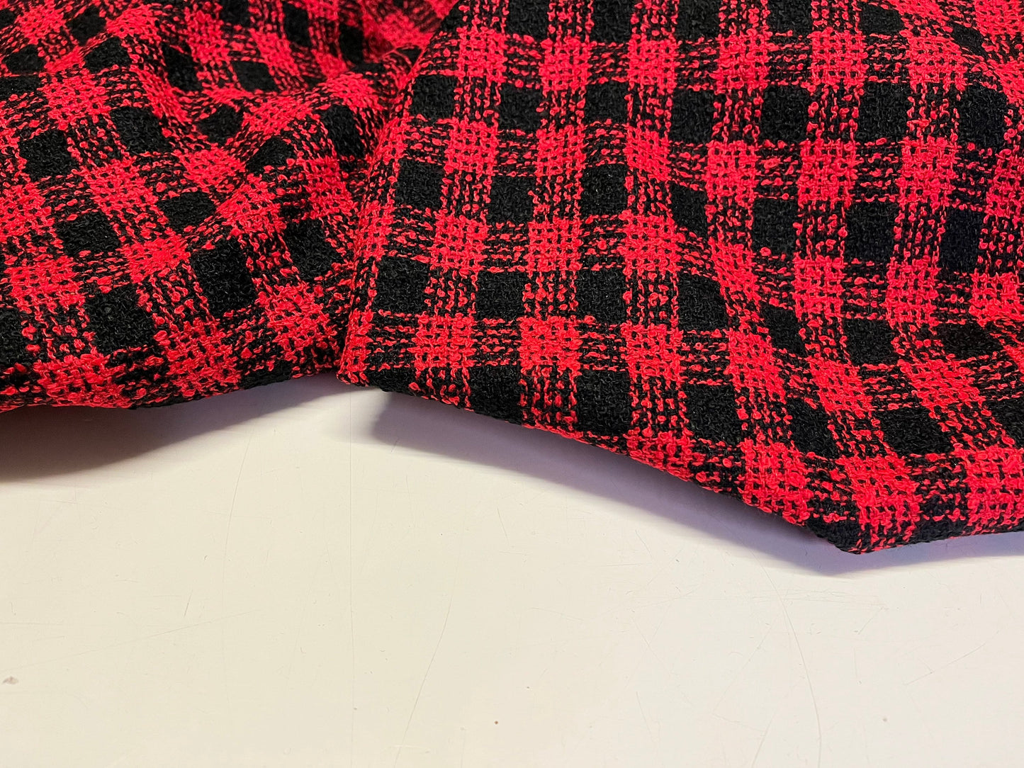 NEW High Class Red Black Boucle Fabric