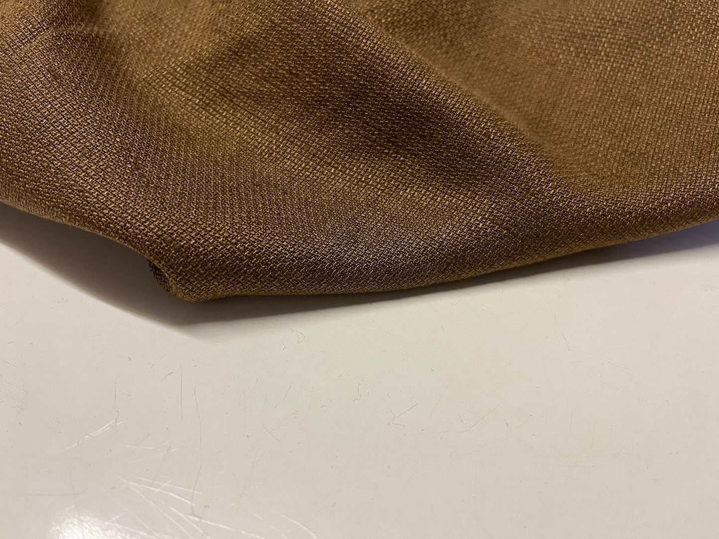 NEW Italian High Class Brown Rayon Viscose Linen Fabric Made In Italy