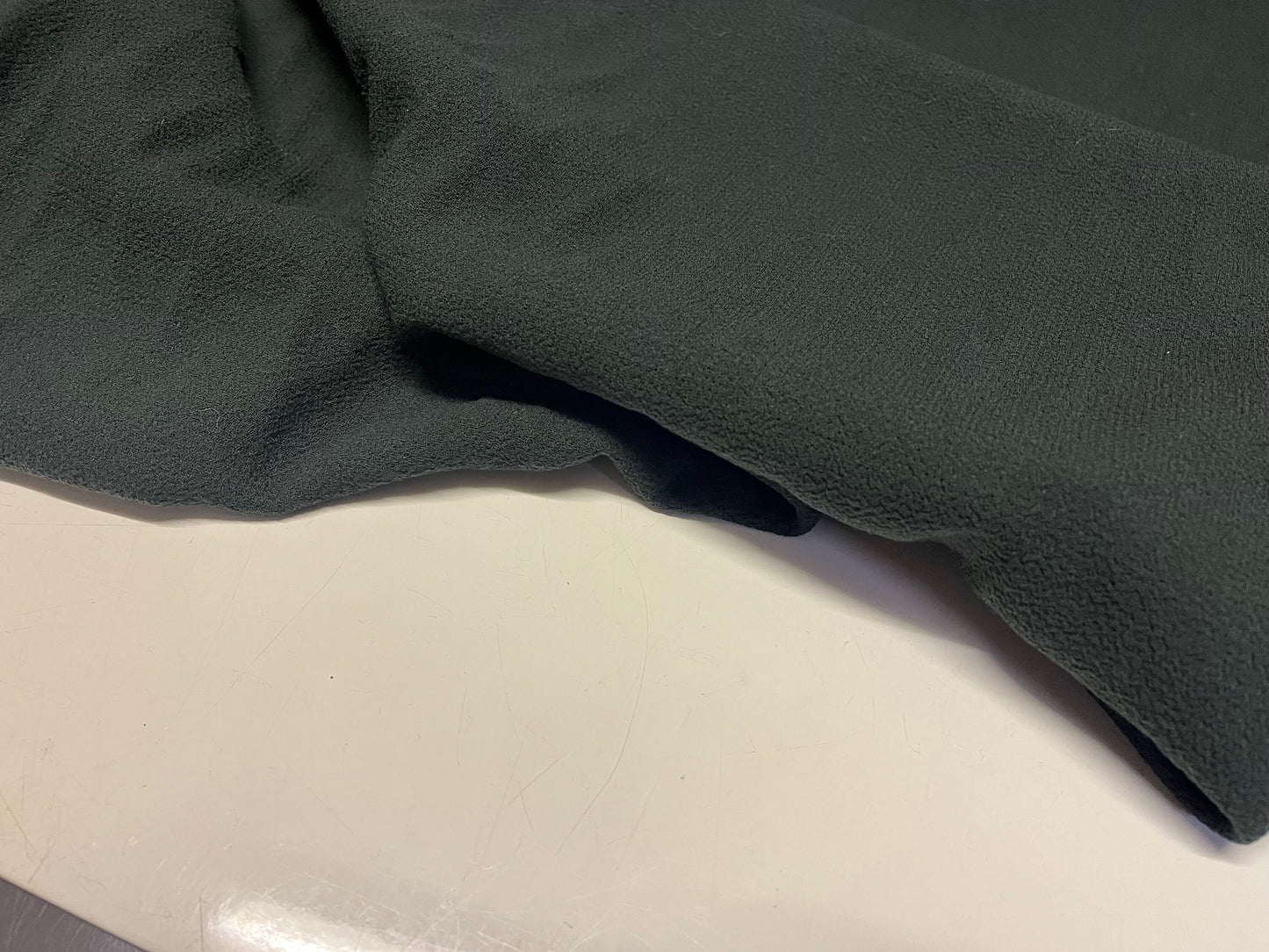 NEW High Class Italian Dark Green Pure Wool Double Crepe Fabric Made In Italy