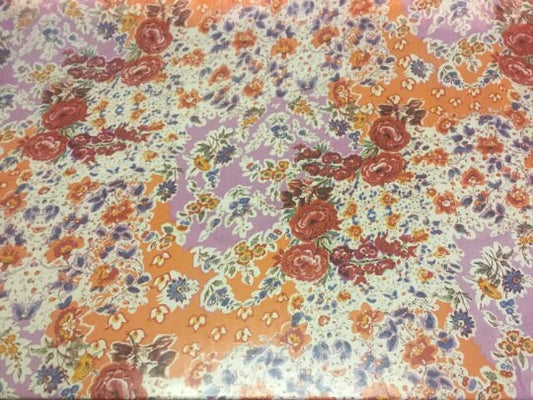 NEW High Class 100% Pure Silk Chiffon Floral Print Fabric