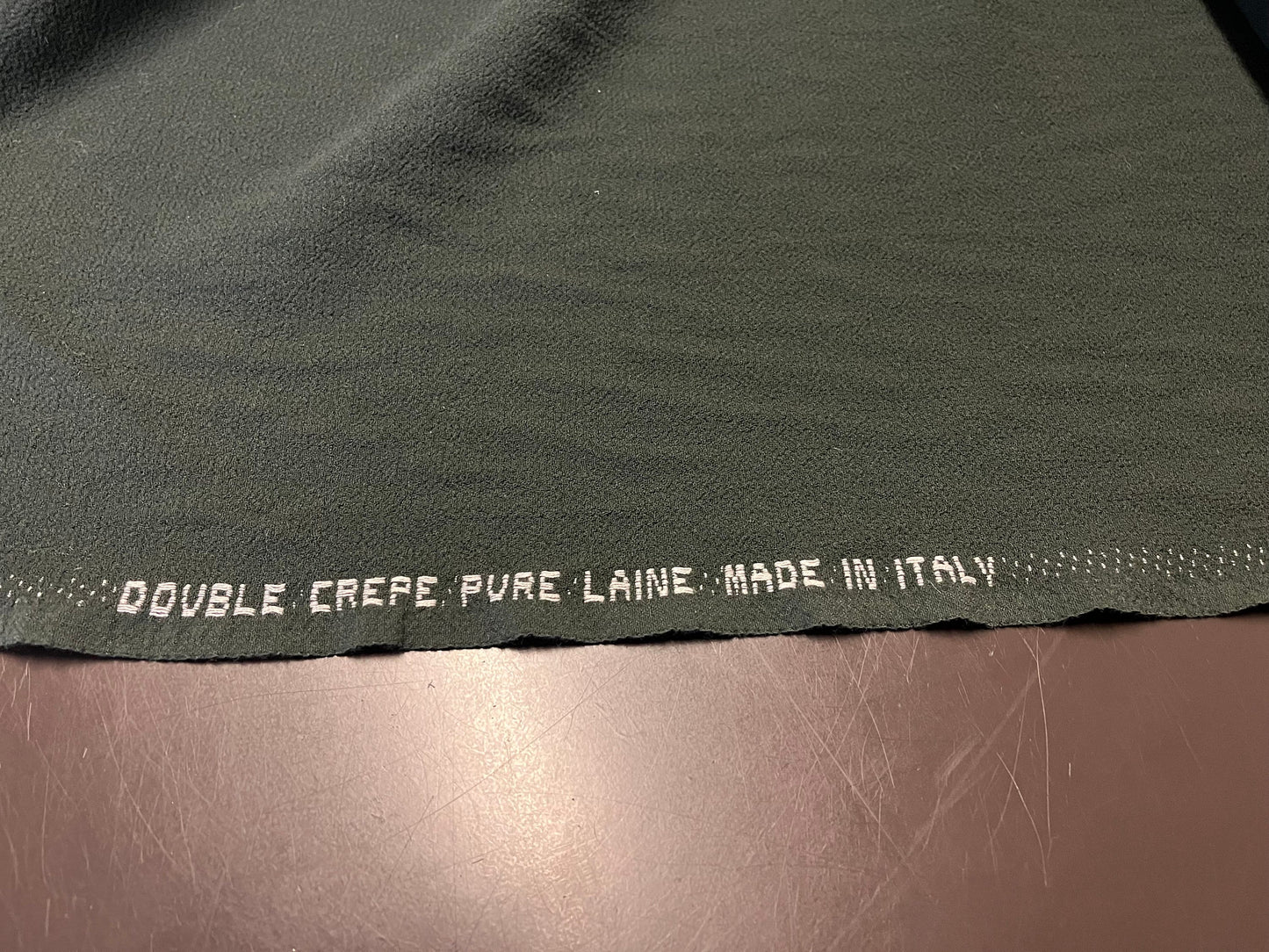 NEW High Class Italian Dark Green Pure Wool Double Crepe Fabric Made In Italy