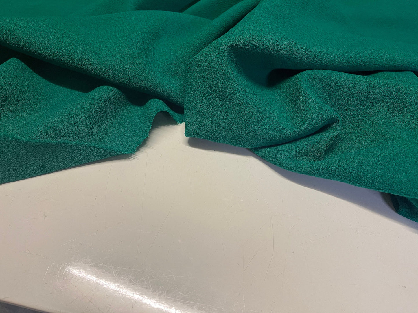 NEW High Class Italian Green Pure Wool Double Crepe Fabric Made In Italy